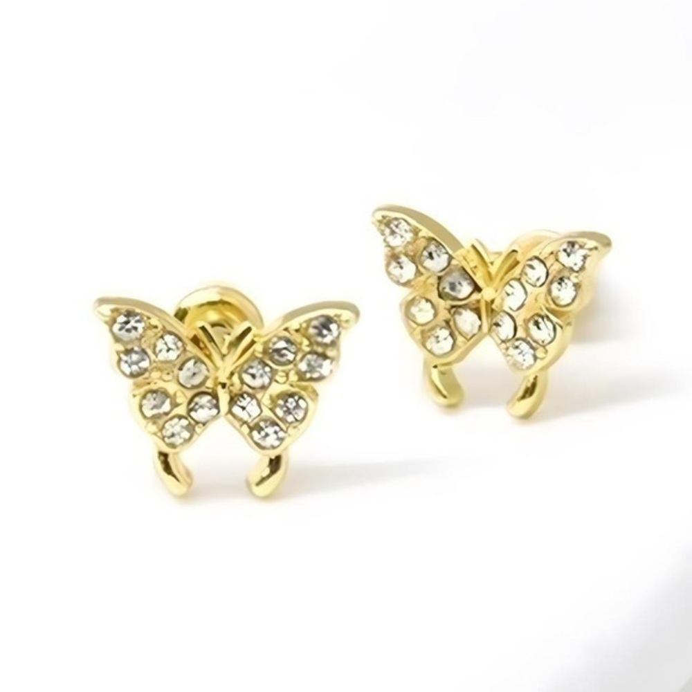Gold Butterfly Stud Earrings
